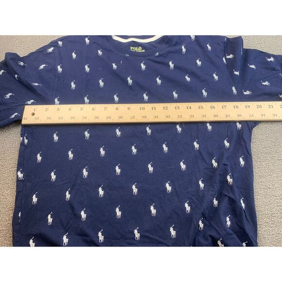 Polo Ralph Lauren Men's Medium Navy All Over Print Crewneck T-Shirt - Picture 6 of 8